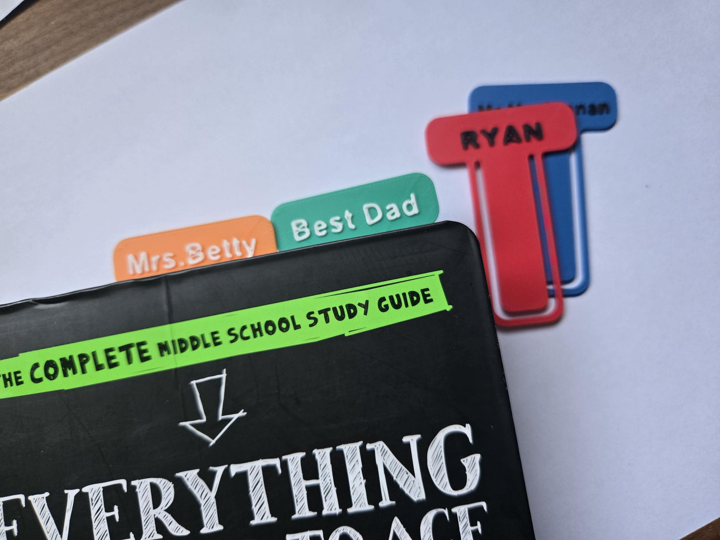 Bookmark personalized Paperclip Book Lovers Teacher Gifts custom Name Paperclip  school year end Father's day Notebook Planner Clip Jumbo