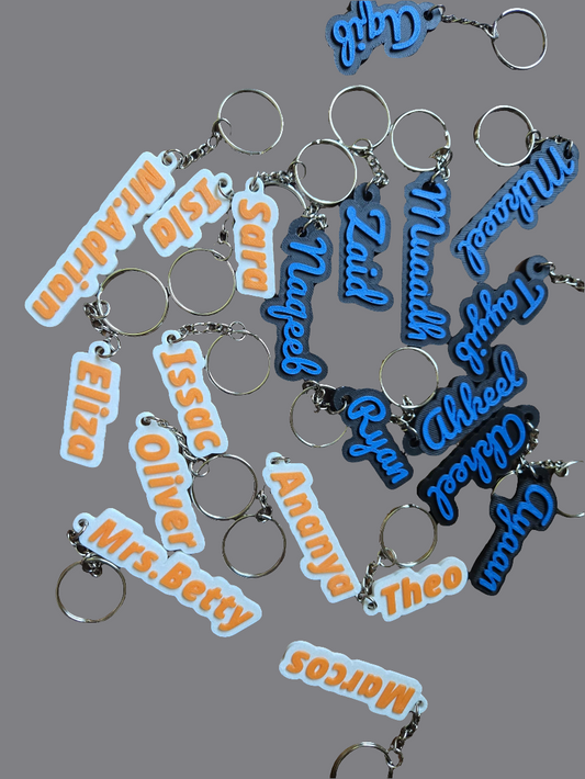 Personalized Name Keychain Custom 3D Name charm Party goody bag Backpack tag Bag tag name keyring small cute gift for her for kids family