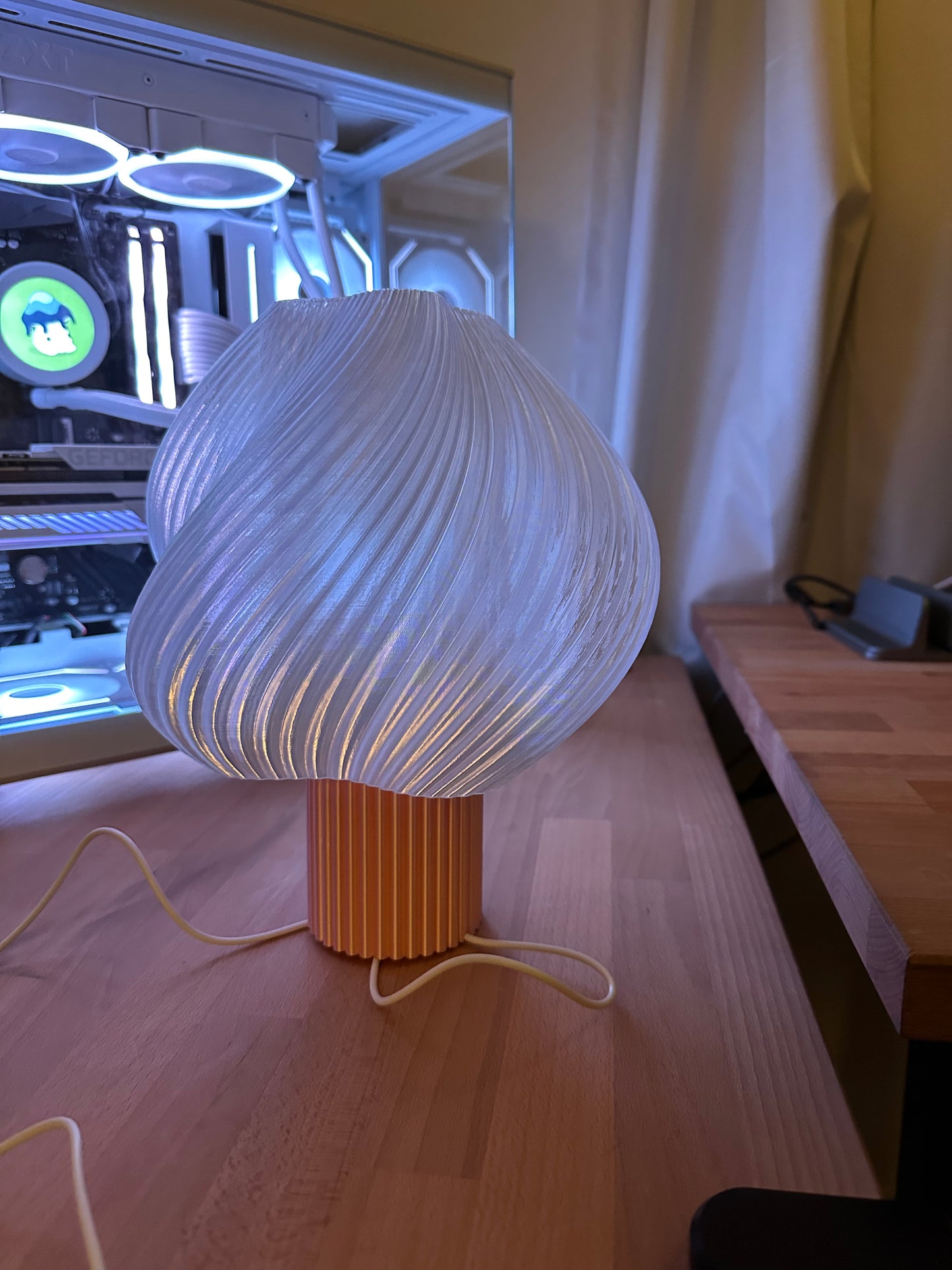 Modern Swirl Table Lamp  | Minimalist Ambient Nightstand Lamp