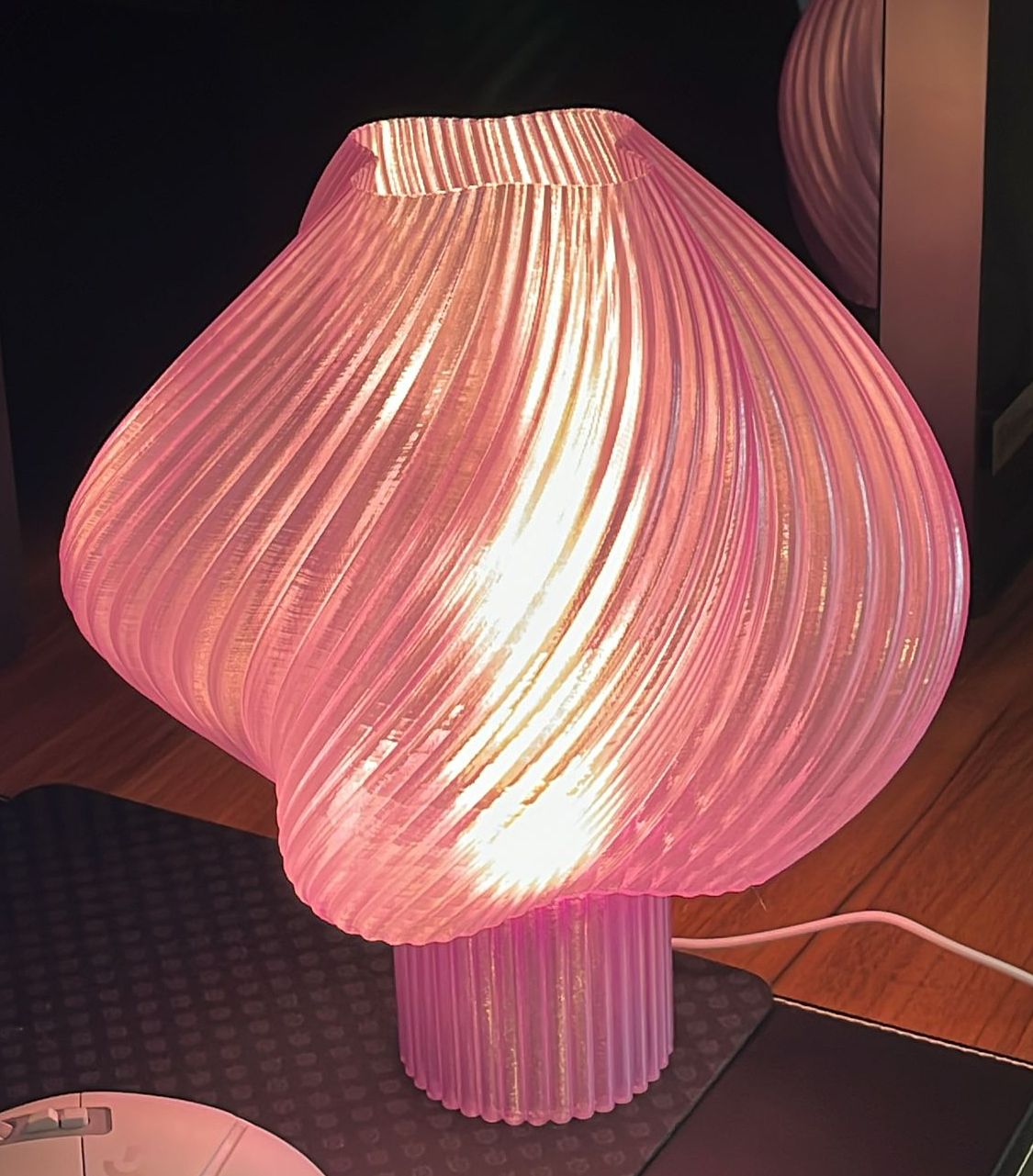 Modern Swirl Table Lamp  | Minimalist Ambient Nightstand Lamp